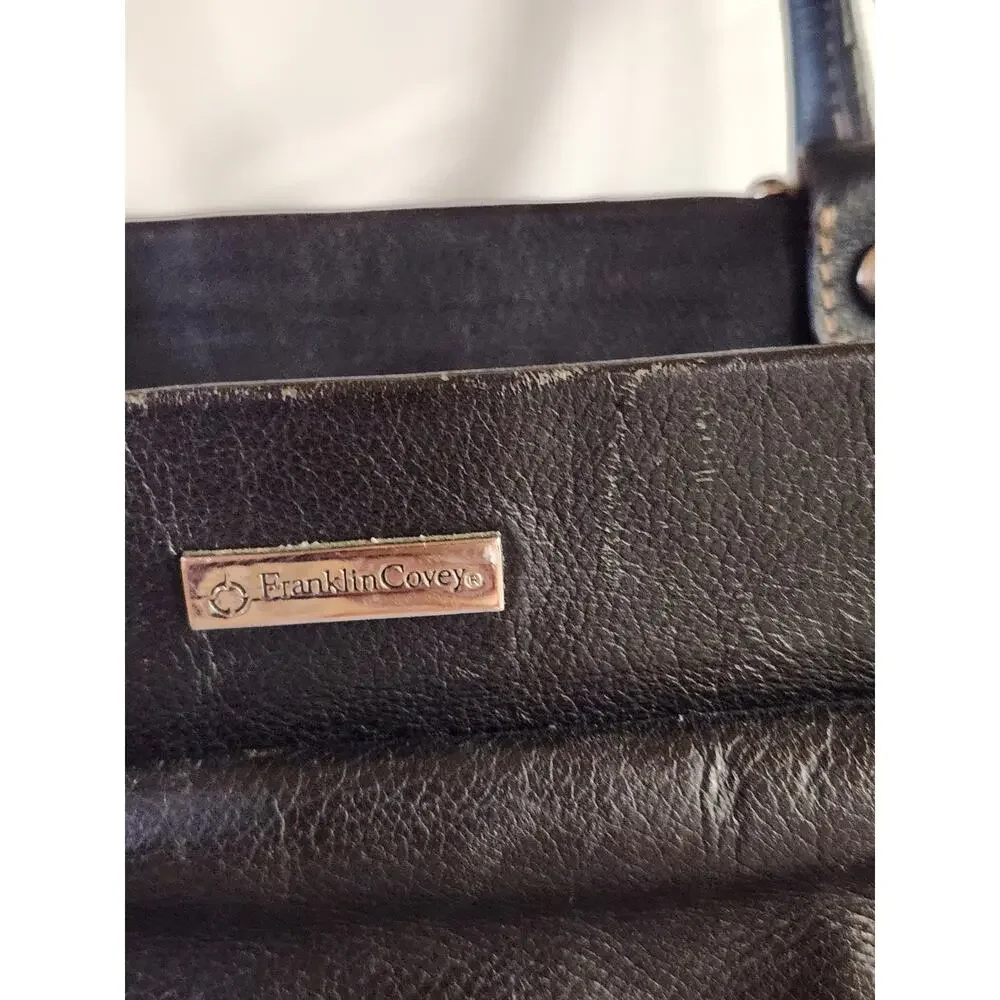 Franklin Covey Black Leather Buisness Computer Bag 12